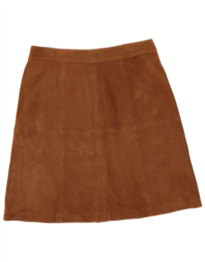 Luisa Spagnoli Dame Ruskind Mini Nederdel IT 40 Small W28 Brunt Læder