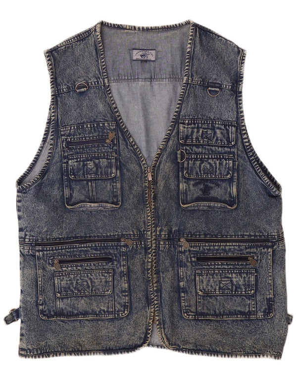 VINTAGE Herre Denim Gilet UK 50 5XL Blå