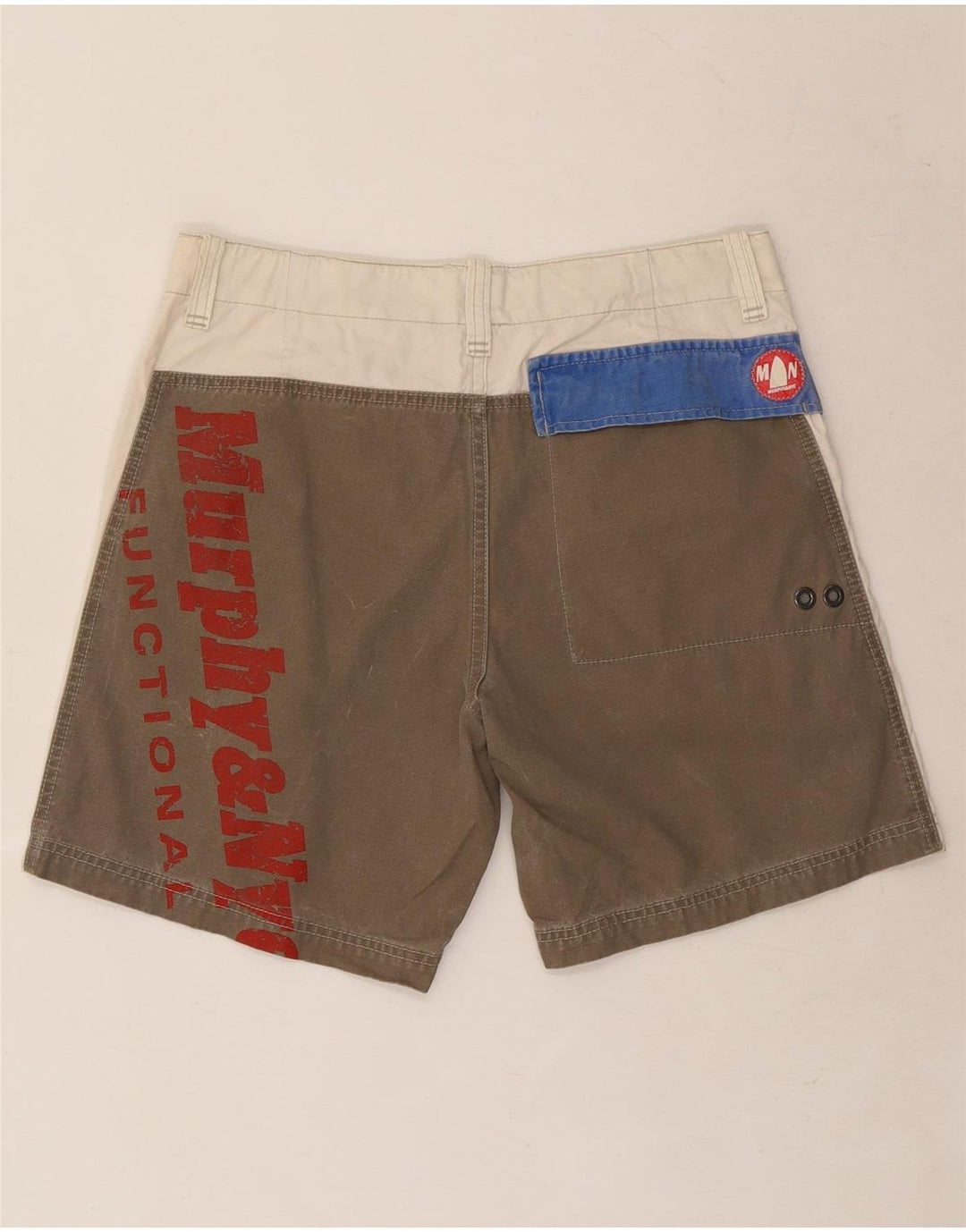 Murphy & Nye Grafiske Casual Shorts til mænd W32 Medium White Colourblock Bomuld