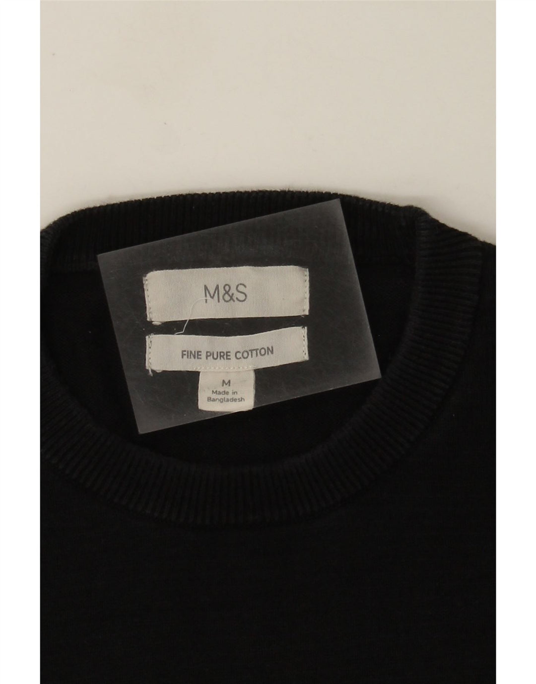 Marks & Spencer dame sweater med rund hals, medium sort bomuld