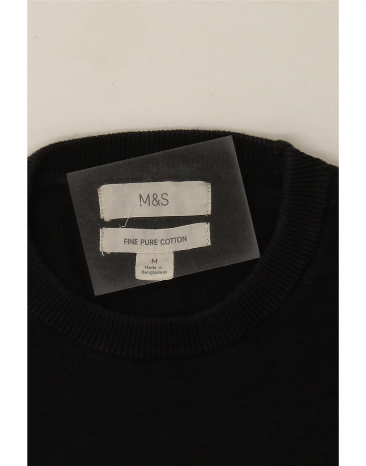 Marks & Spencer dame sweater med rund hals, medium sort bomuld