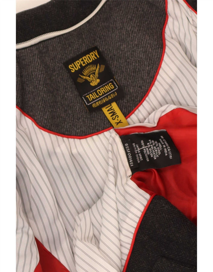 Superdry Dame 2-knaps blazerjakke UK 6 XS grå uld