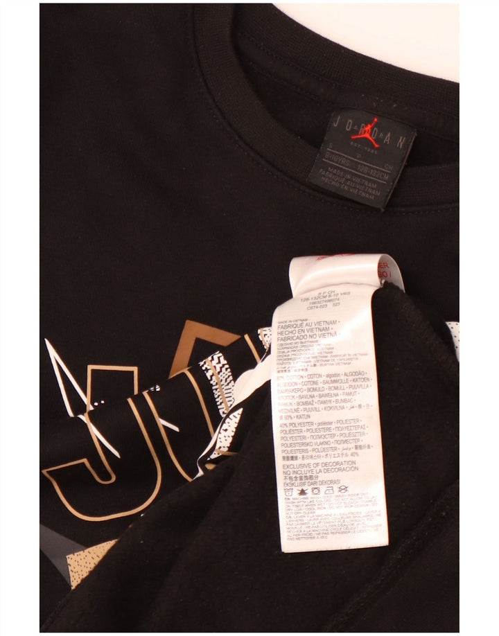 JORDAN Drenge Grafisk Sweatshirt Jumper 8-9 år Lille sort bomuld