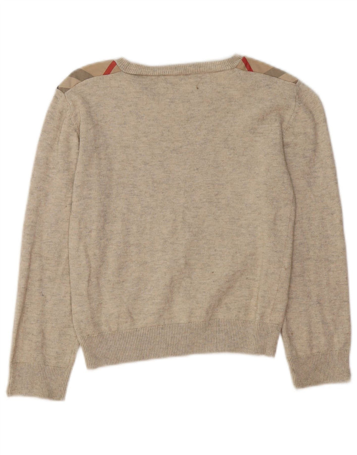 BURBERRY piger bådhals sweater 7-8 år Beige bomuld