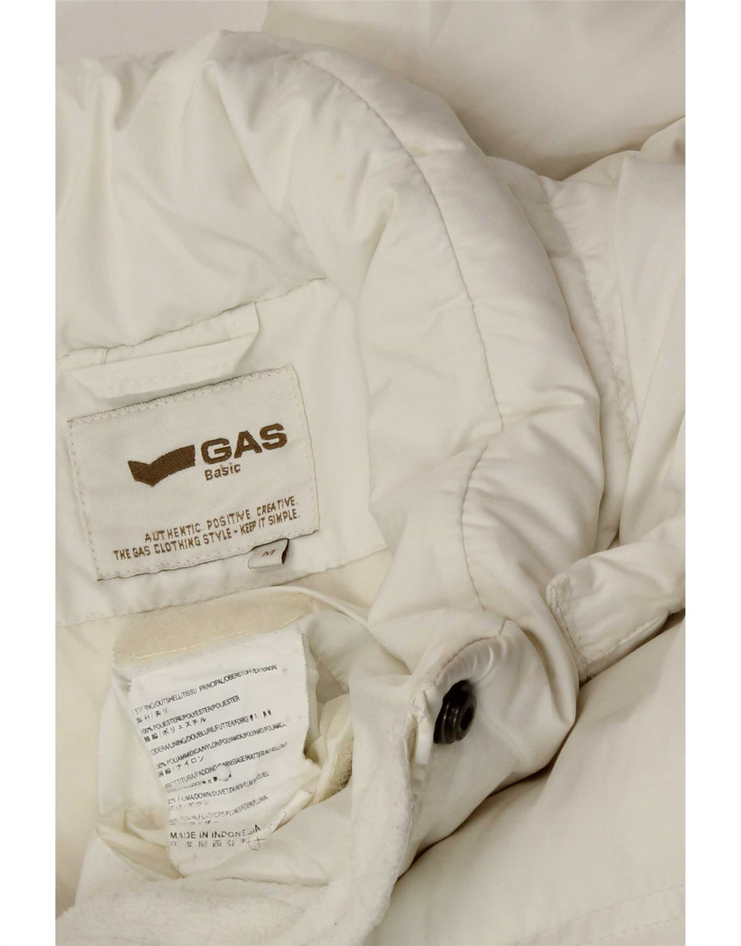 Gas Dame Hætte Polstret Frakke UK 14 Medium White Polyester