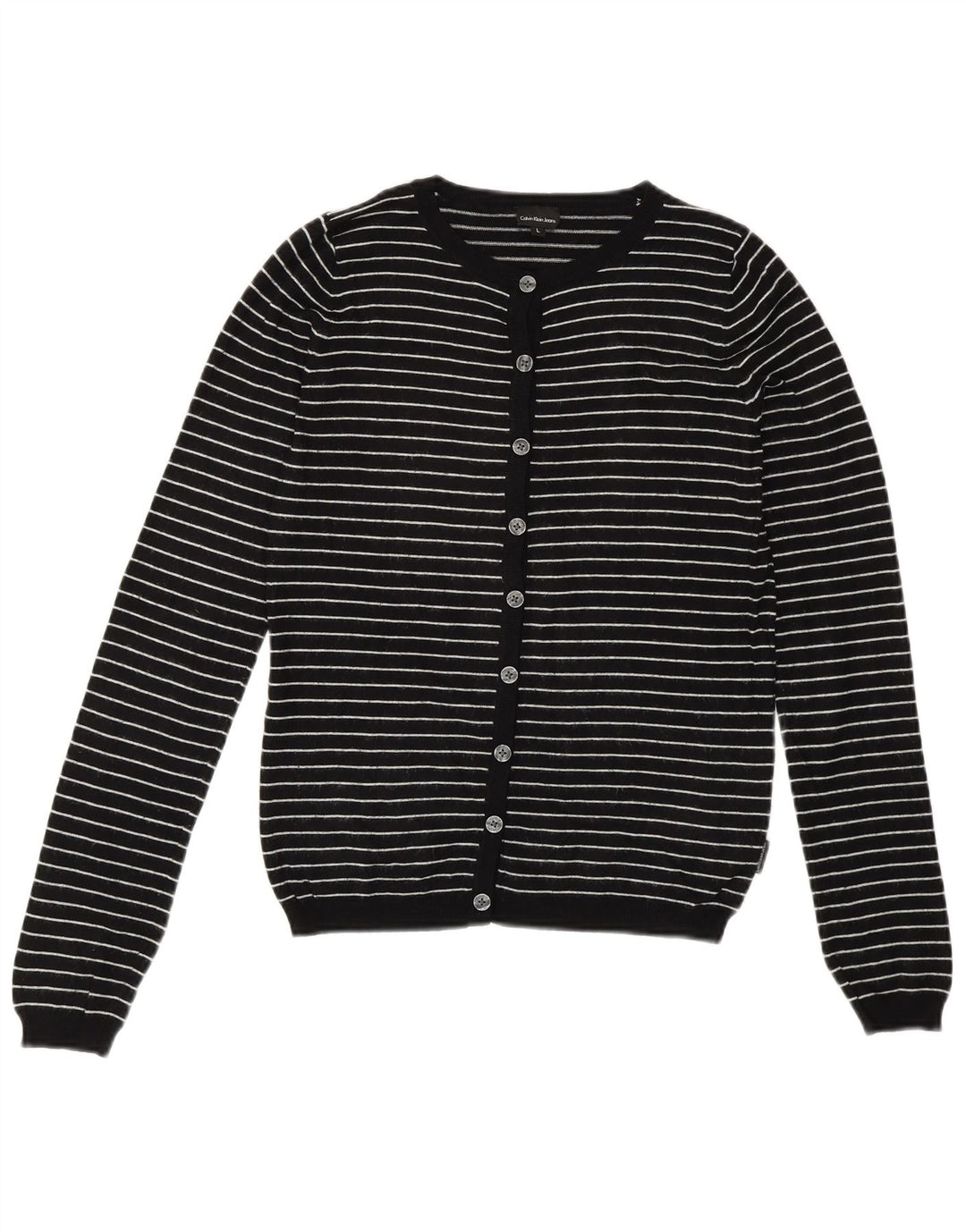 CALVIN KLEIN JEANS Pige cardigan sweater 11-12 år Stor sort stribet
