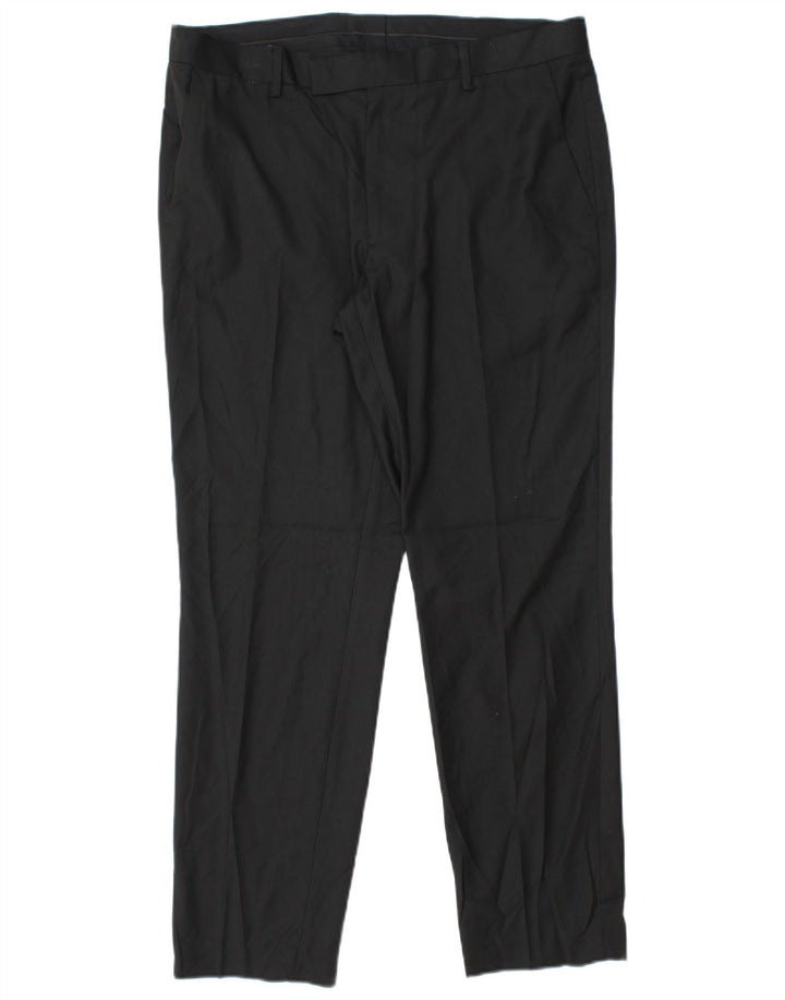 Marks & Spencer Herre Slim Fit Suit Bukser W34 L29 Sort Polyester