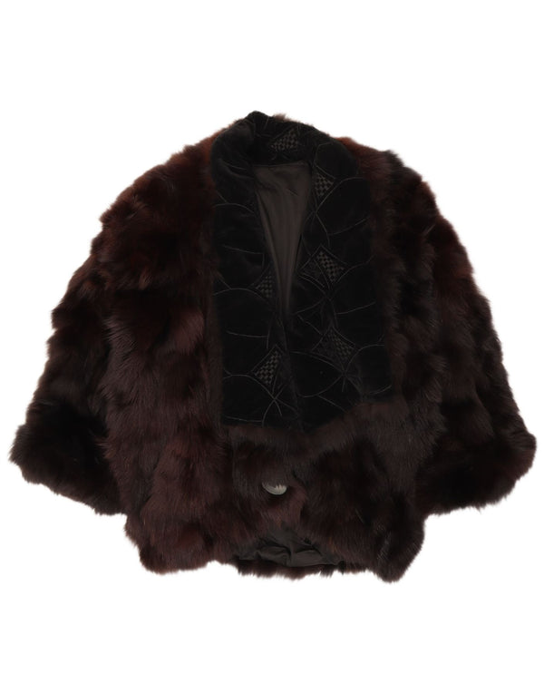 Vintage Dame imiteret Pelsjakke EU 44 XL Brun