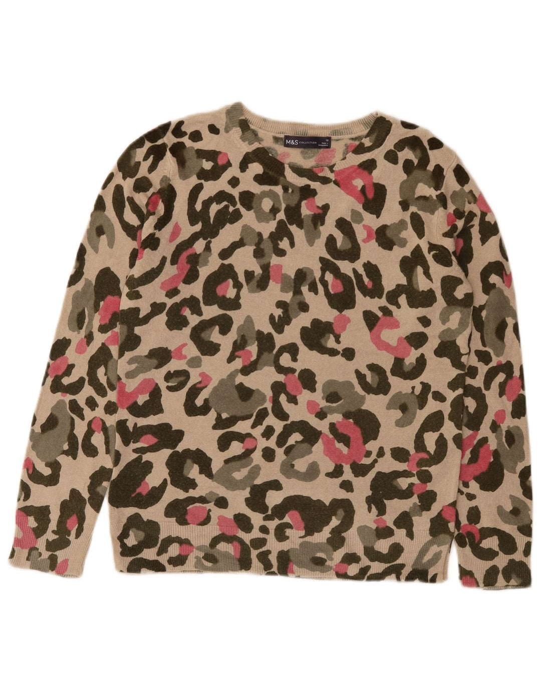 Marks & Spencer Dame Boat Neck Jumper Sweater UK 10 Small Beige