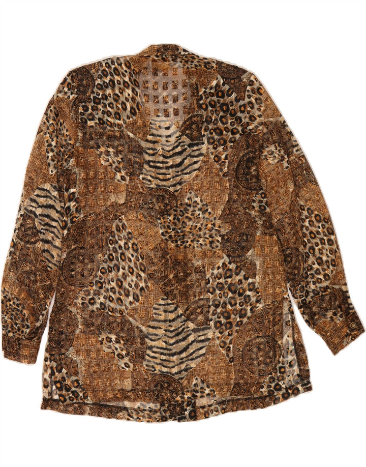 VINTAGE Womens See Through Shirt Blouse US 12 Large Brown Patchwork Vintage Vintage and Second-Hand Vintage from Messina Hembry 
