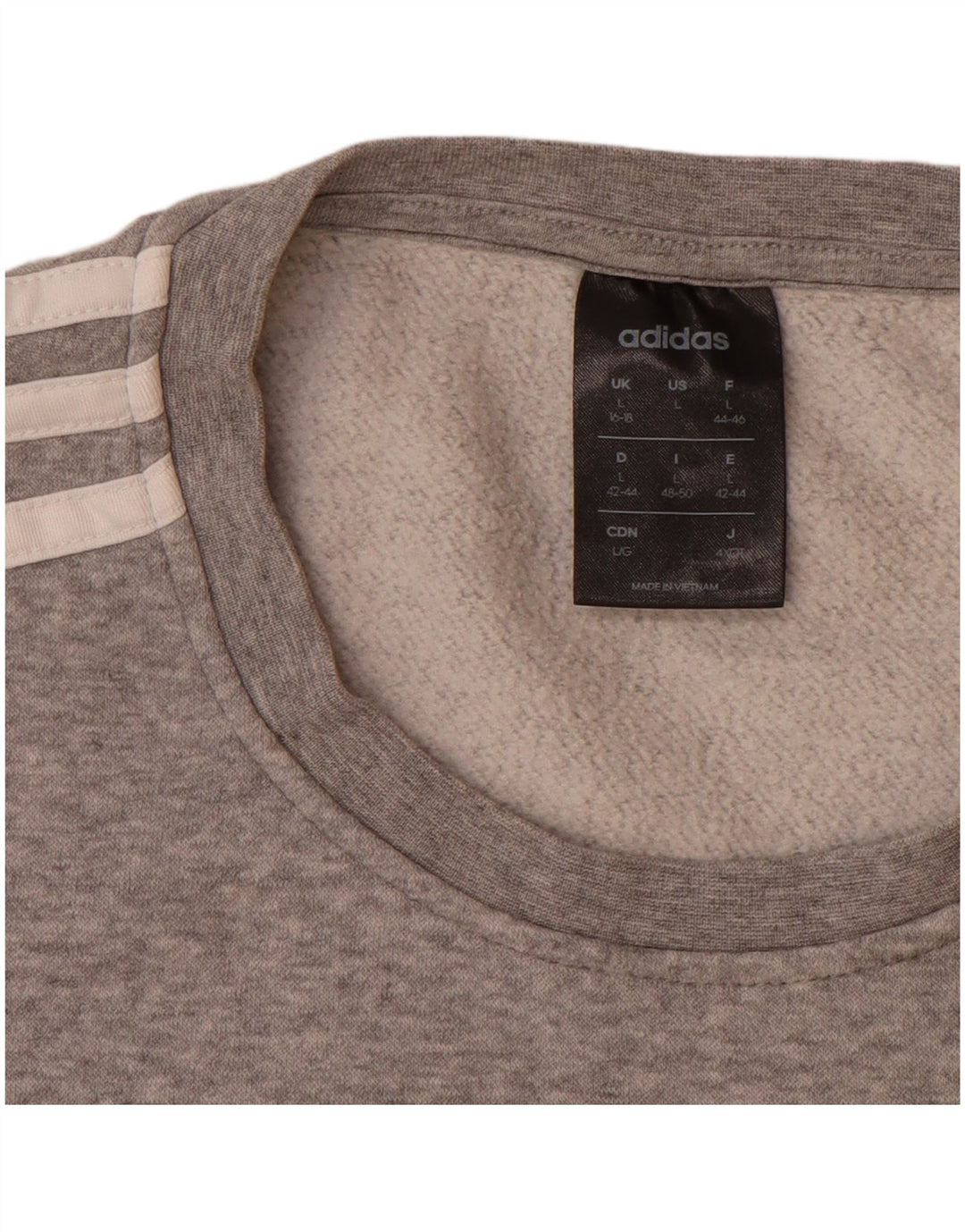 ADIDAS Womens Sweatshirt Jumper UK 16/18 Large Grey Cotton