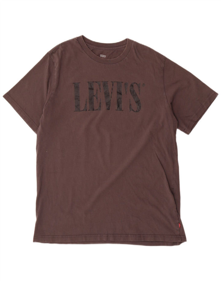 Levi's Herre afslappet grafisk T-shirt top Stor grå bomuld