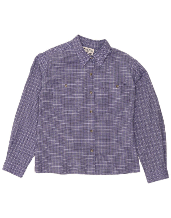 Columbia Womens Shirt UK 14 Medium Blue Checked Polyester