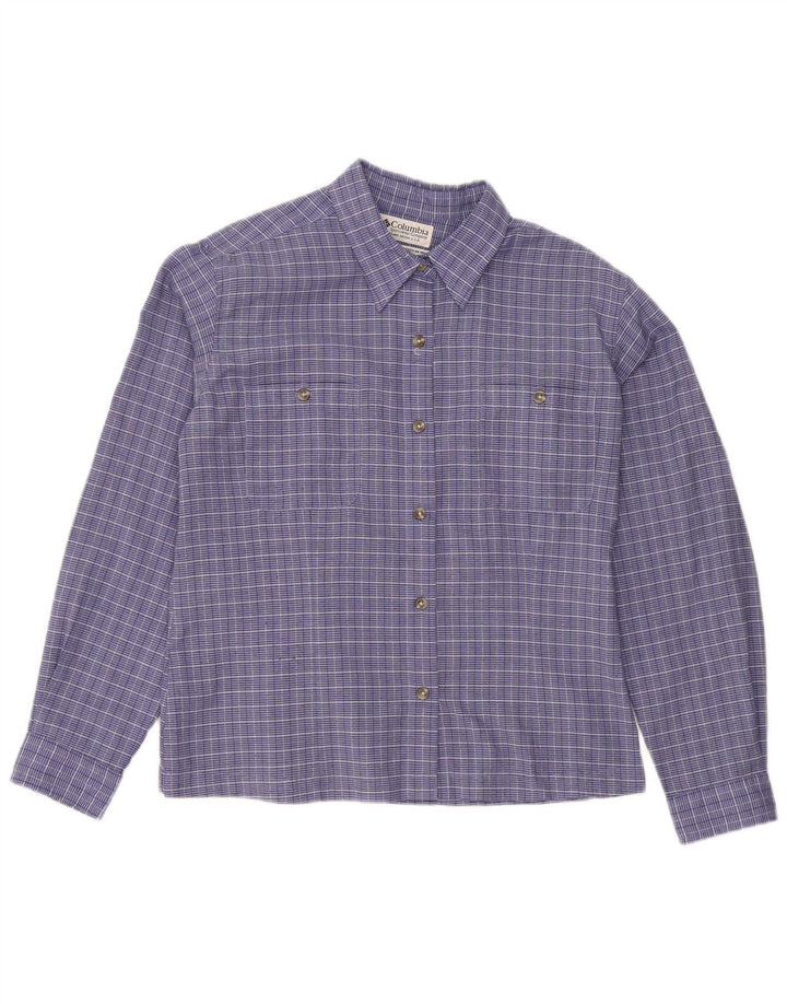 Columbia Womens Shirt UK 14 Medium Blue Checked Polyester