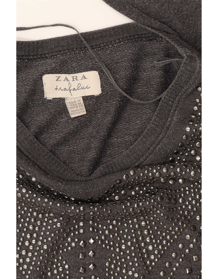 Zara Dame Trafaluc Sweatshirt Jumper UK 14 Medium Grå