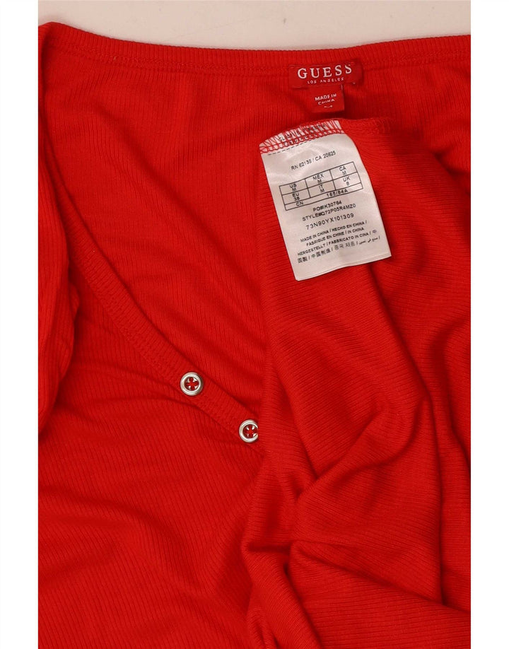 Guess Dame T-Shirt Top UK 8 Small Red Rayon