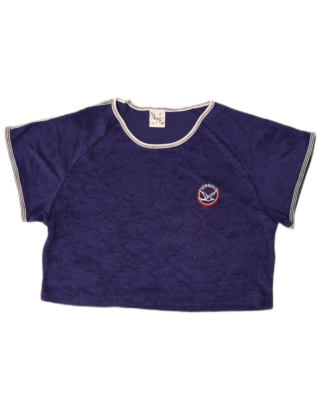 Blu Nauta Dame Crop Top IT 46 Stor Blå Bomuld