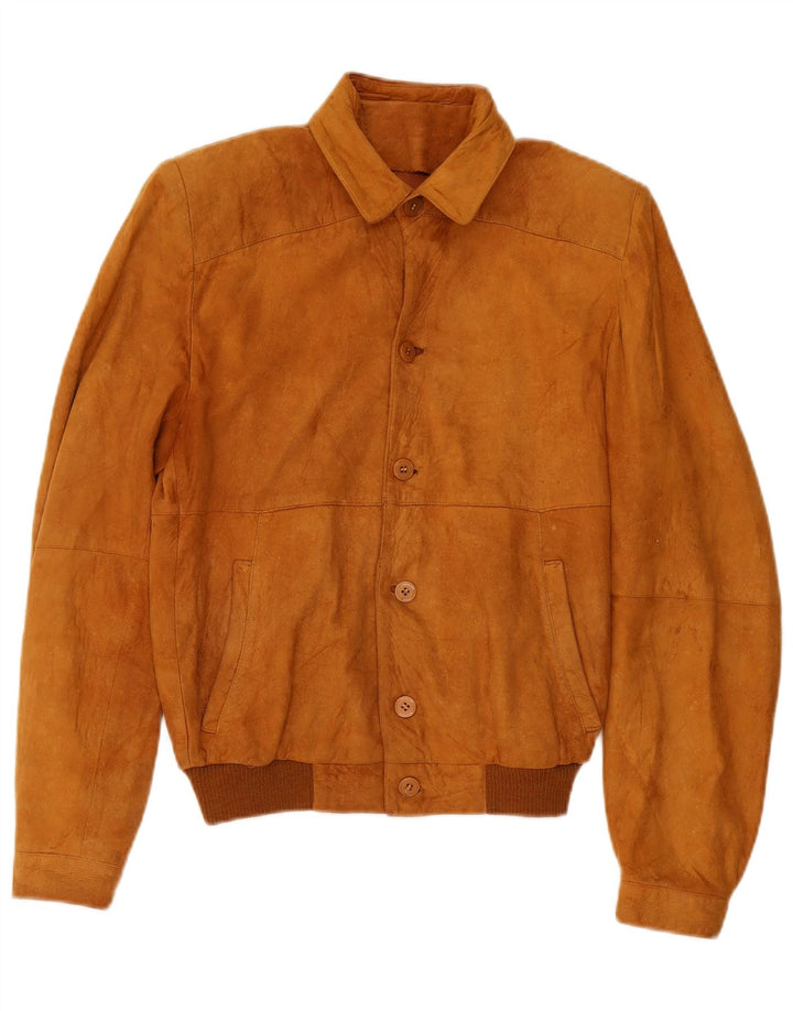 Vintage herre ruskind bomberjakke IT 46 lille beige læder