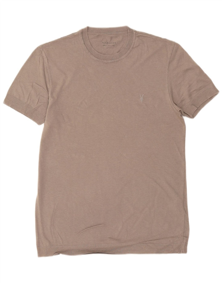 ALL SAINTS Herre T-Shirt Top Medium Grå Bomuld
