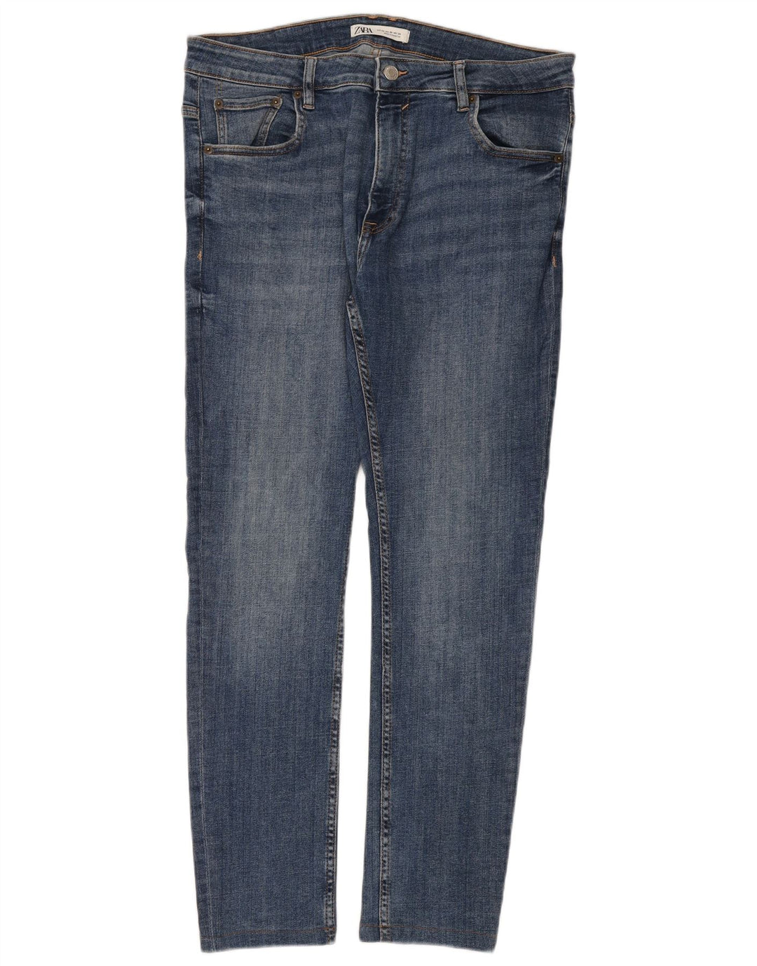 Zara Herre Slim Jeans EU 44 Large W34 L30 Blå Bomuld