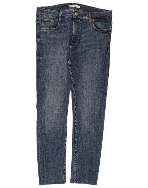 Zara Herre Slim Jeans EU 44 Large W34 L30 Blå Bomuld