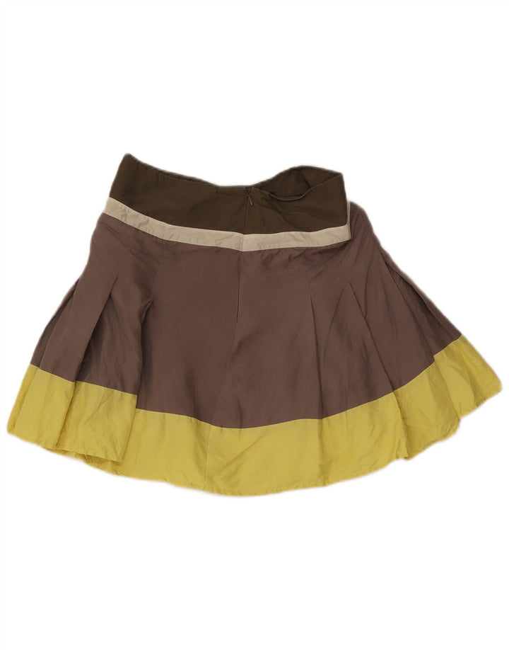 Max & Co. Tennisnederdel til kvinder W28 Medium Brun Colourblock Silke