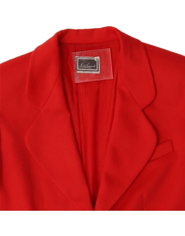 LUISA SPAGNOLI Womens 3 Button Blazer Jacket IT 44 Medium Red Wool Vintage Luisa Spagnoli and Second-Hand Luisa Spagnoli from Messina Hembry 