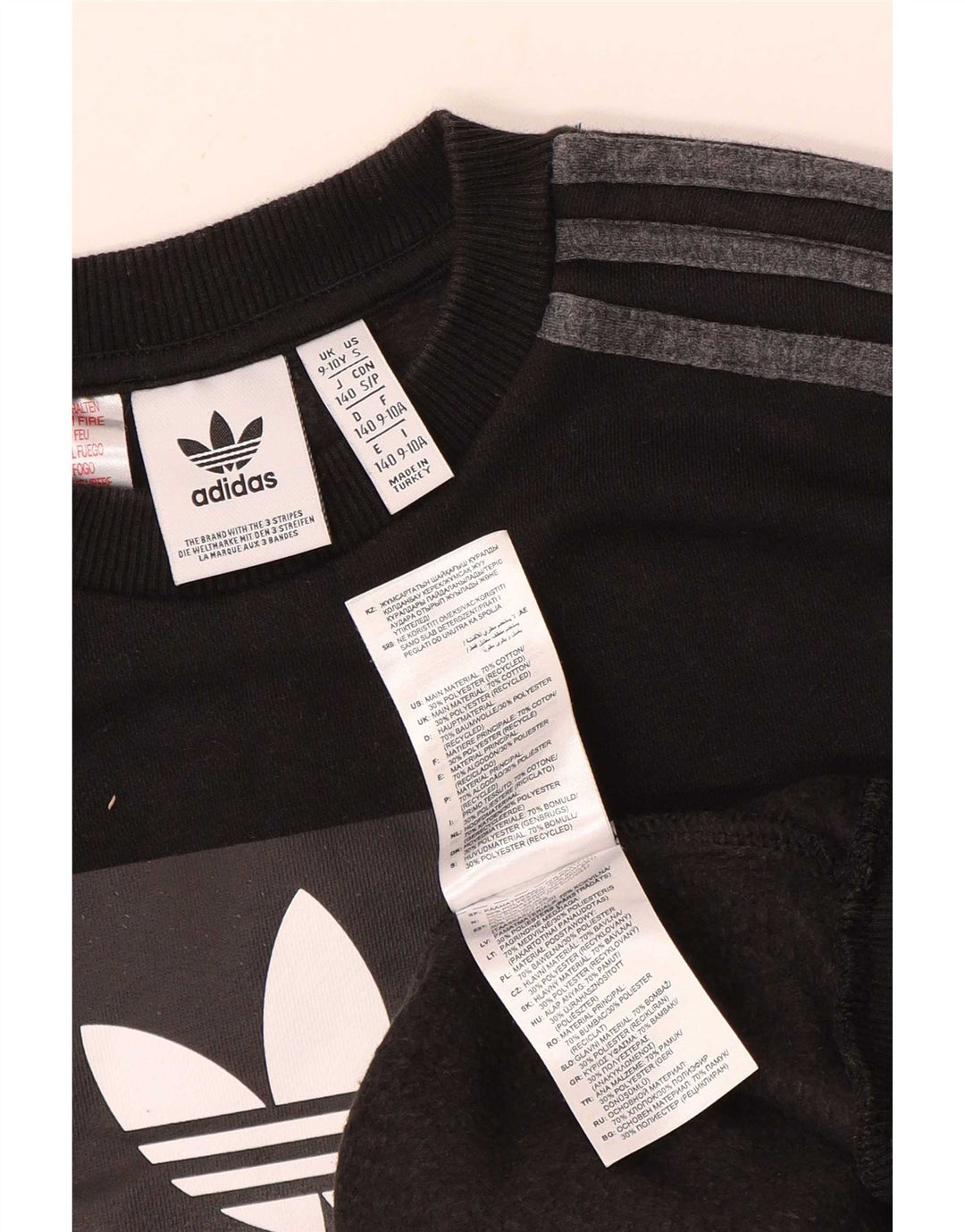 Adidas Boys Graphic Sweatshirt Jumper 9-10 år Sort Bomuld