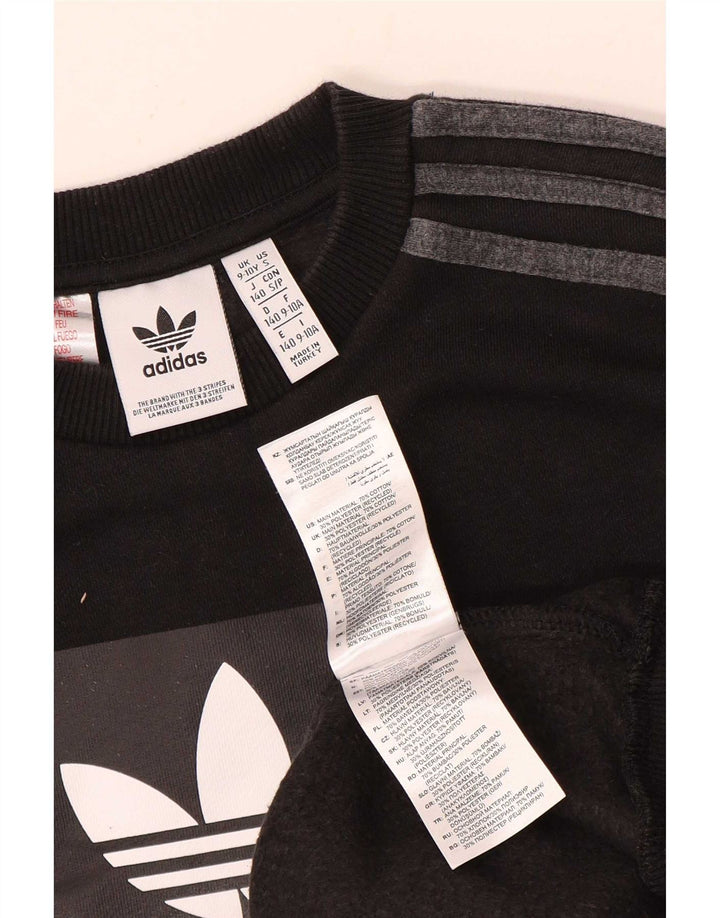 Adidas Boys Graphic Sweatshirt Jumper 9-10 år Sort Bomuld