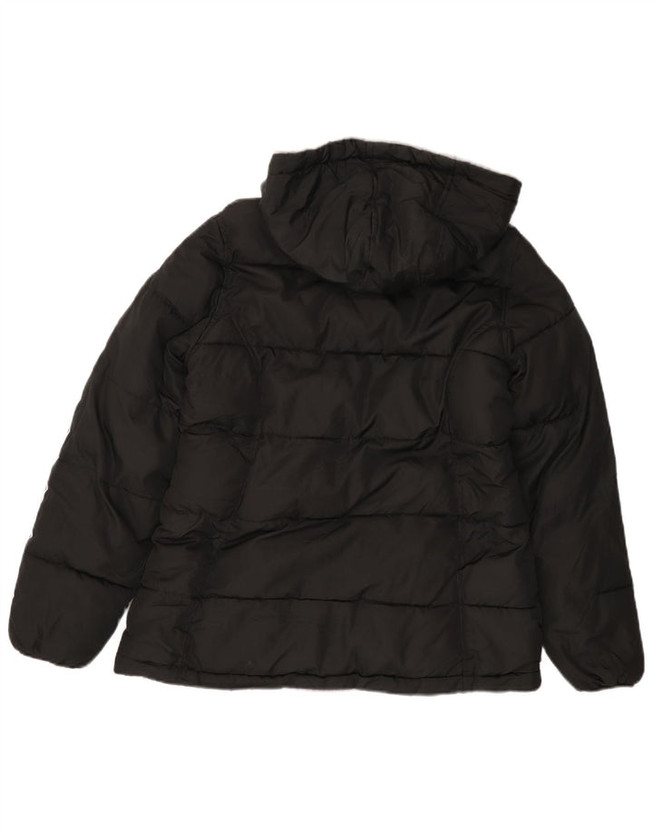 Reebok, grafisk polstret hættejakke til kvinder UK 10 Small Black