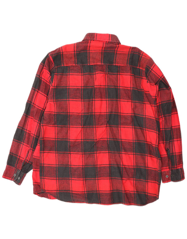 Ranger Mens Flannel Shirt Large Red Check Cotton