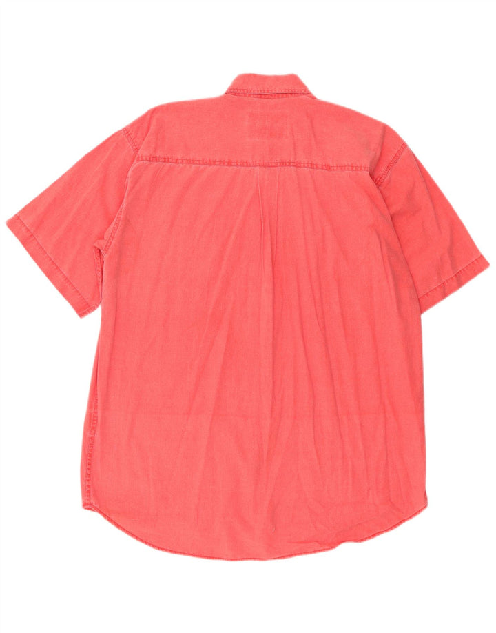 Vintage Herre Relaxed Fit skjorte Stor Pink Bomuld
