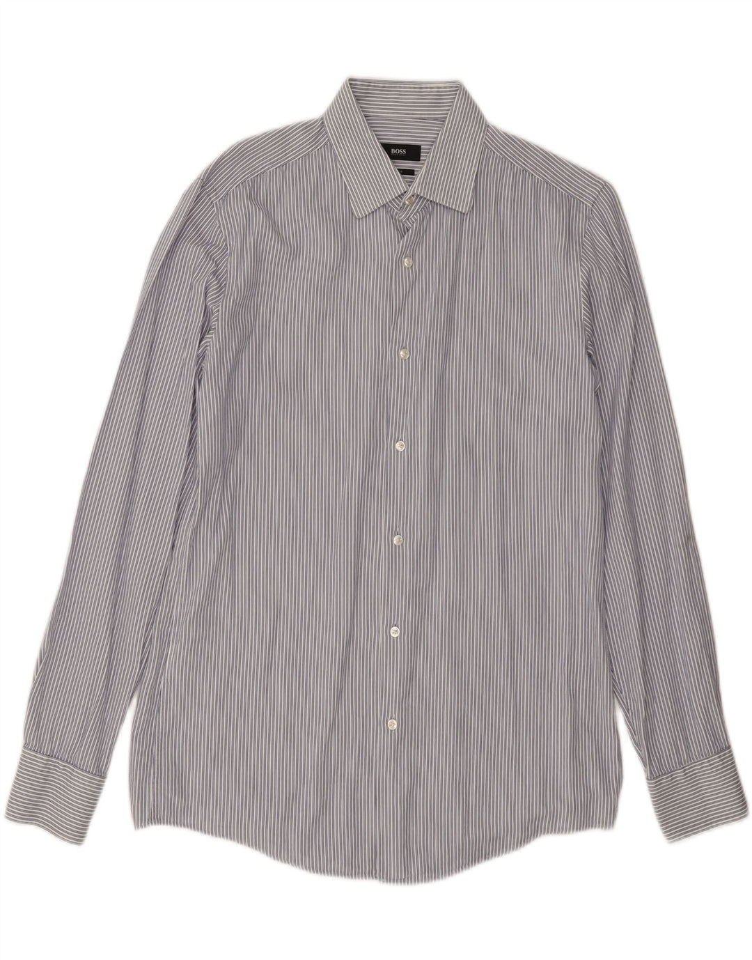 HUGO BOSS Mens Slim Fit Shirt Medium Blue Pinstripe Vintage Hugo Boss and Second-Hand Hugo Boss from Messina Hembry 