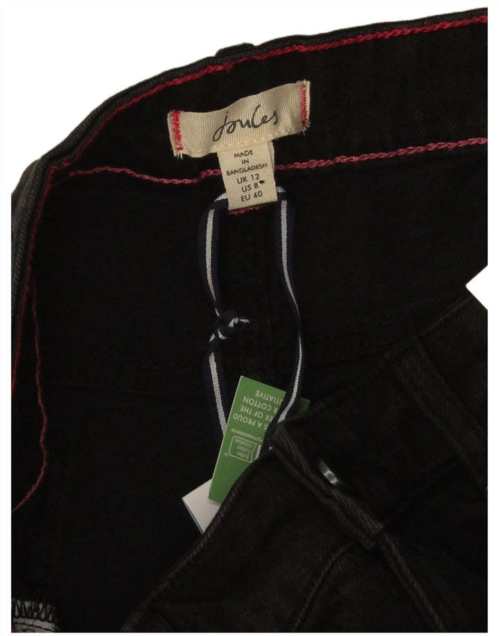 Joules Dame denim Shorts UK 12 Medium W30 Sort Bomuld