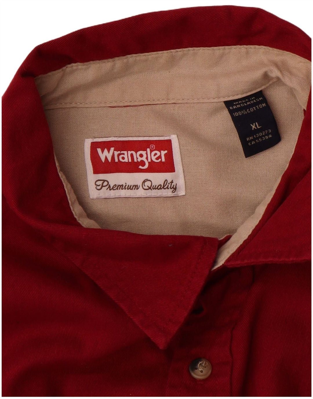 Wrangler herreskjorte XL rød bomuld