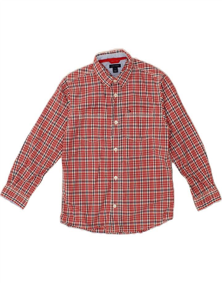 TOMMY HILFIGER Boys Shirt 6-7 Years Red Check Cotton Vintage Tommy Hilfiger and Second-Hand Tommy Hilfiger from Messina Hembry 