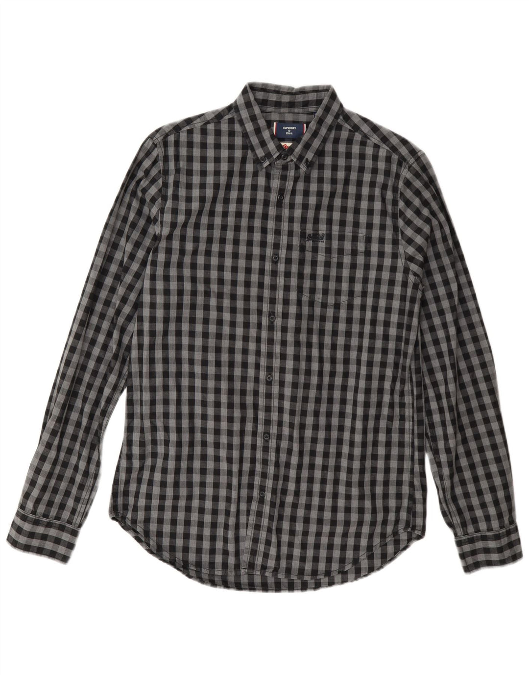 Superdry Herre Osaka skjorte Medium Grey Gingham Cotton