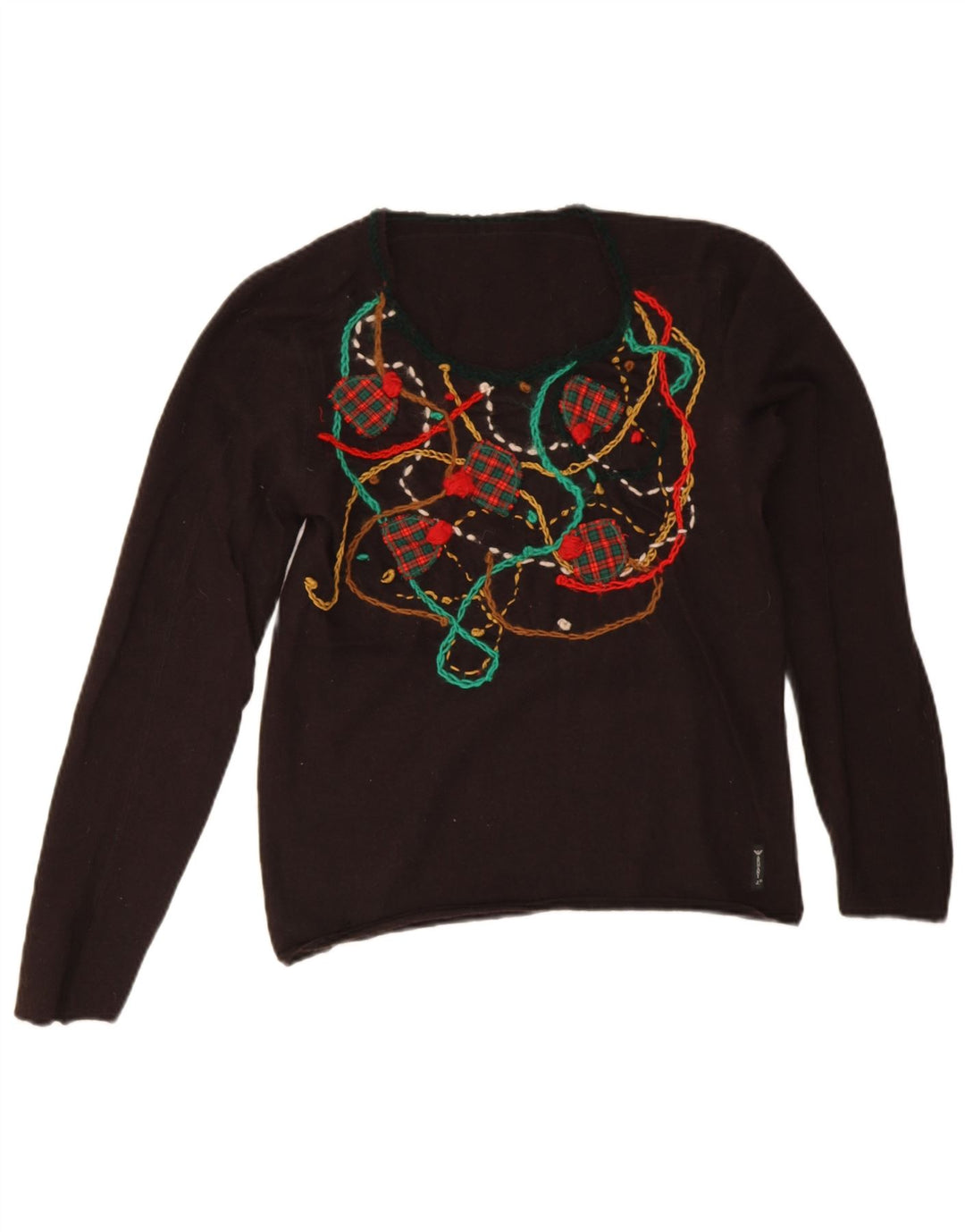 Armani Jeans Dame Abstrakt Mønster Boat Neck Jumper Sweater UK 10 Small B