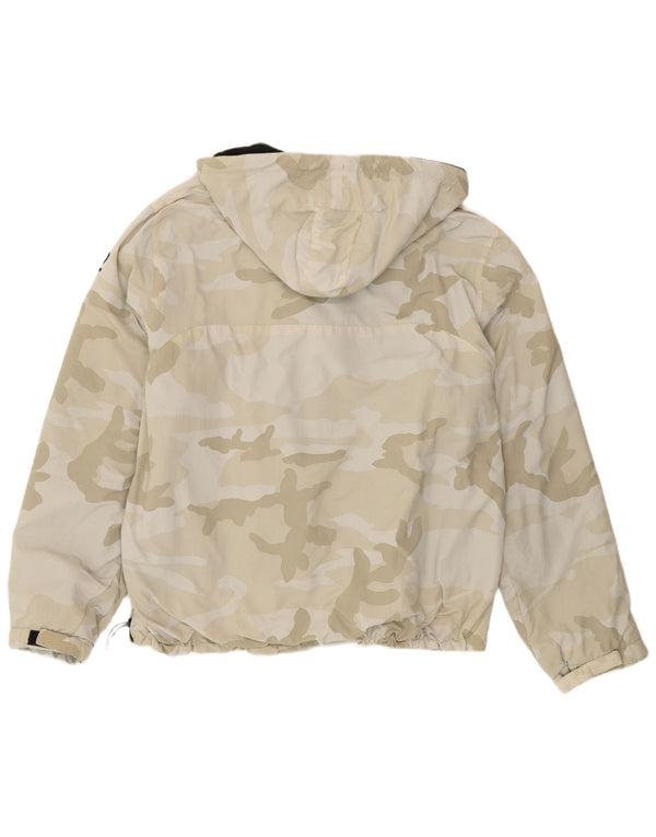 Overskud Herre Hooded Windbreaker Jacket UK 40 Stor Beige Camouflage