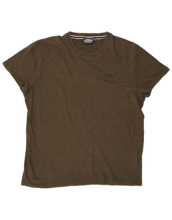 Superdry T-shirt top til mænd 2XL Khaki Bomuld