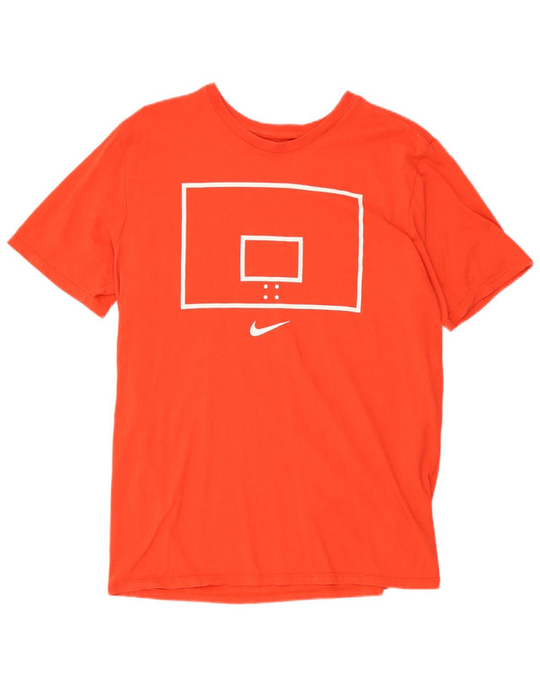 Nike Herre Dri Fit Grafisk T-Shirt Top Stor Rød Bomuld