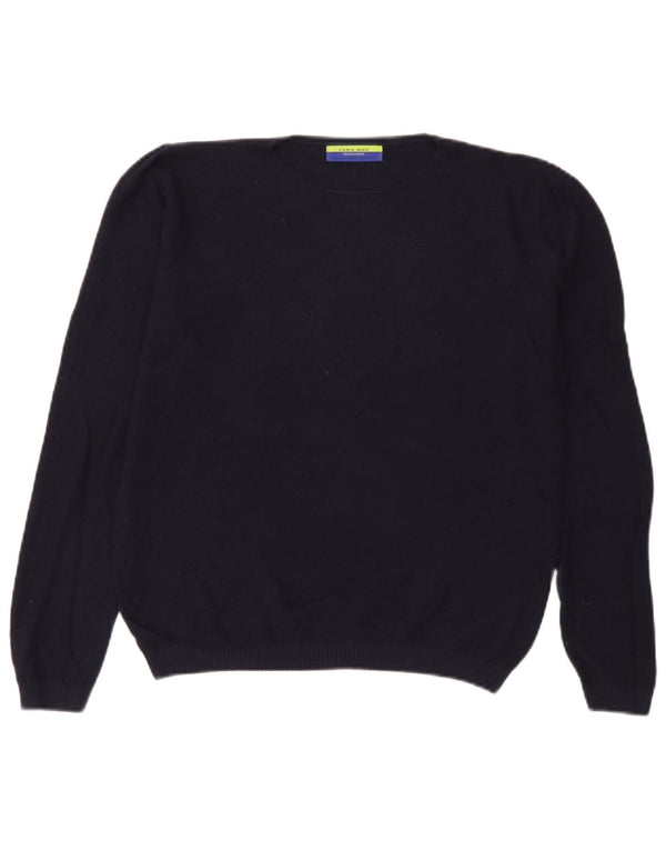 Zara Herre Crew Neck Jumper Sweater Large Navy Blue