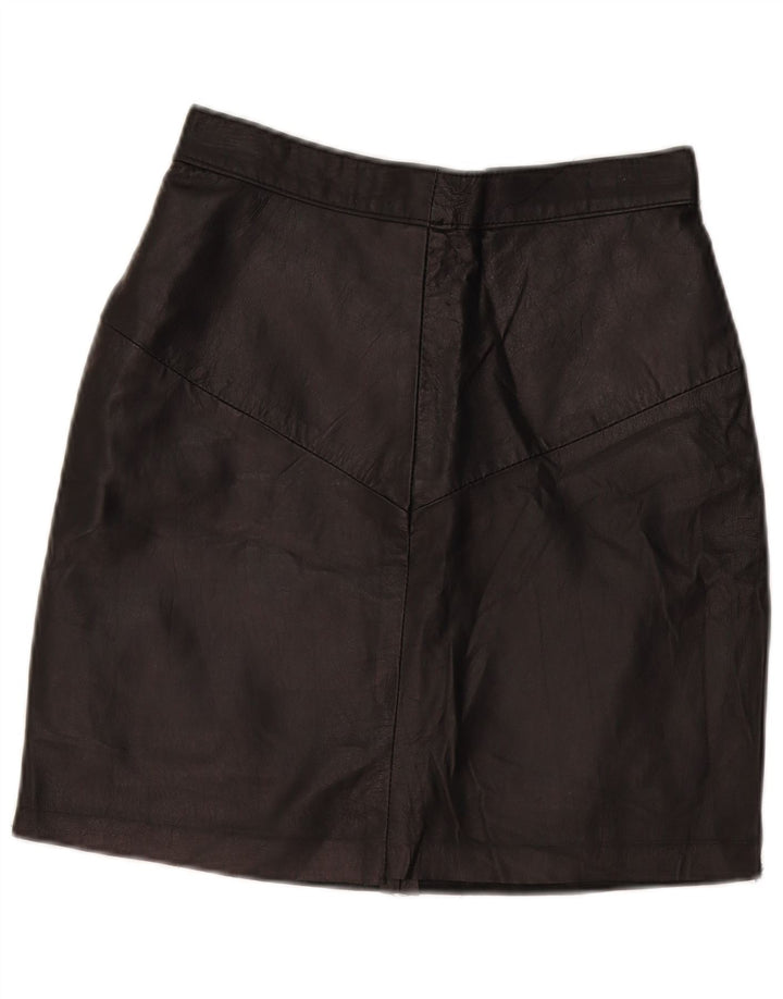 Vintage lædernederdel til kvinder W28 Medium Black