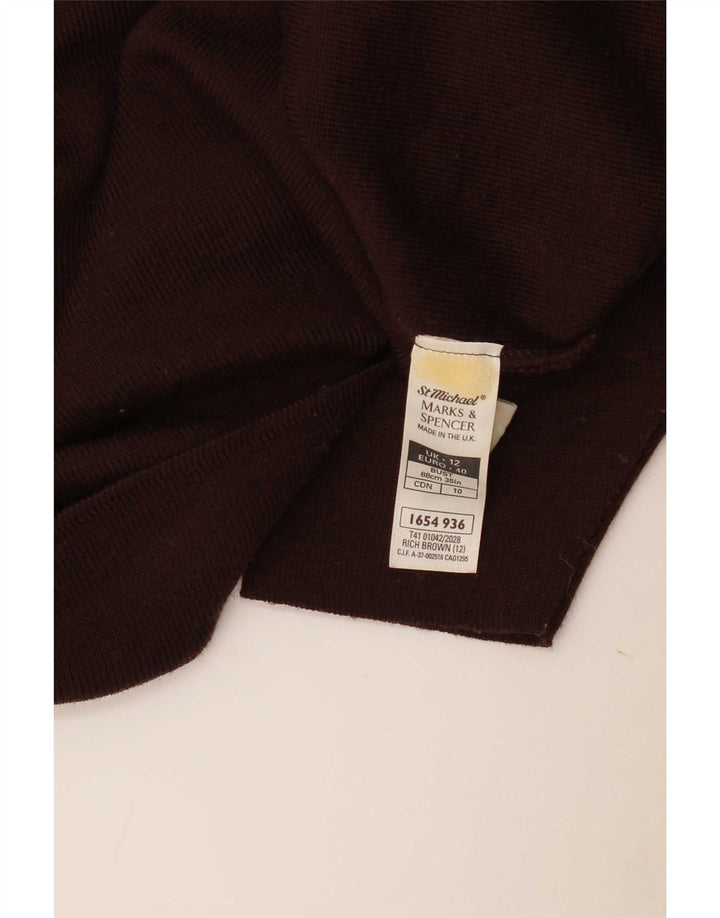 Marks & Spencer Dame Longline Cardigan Sweater UK 12 Medium Brown