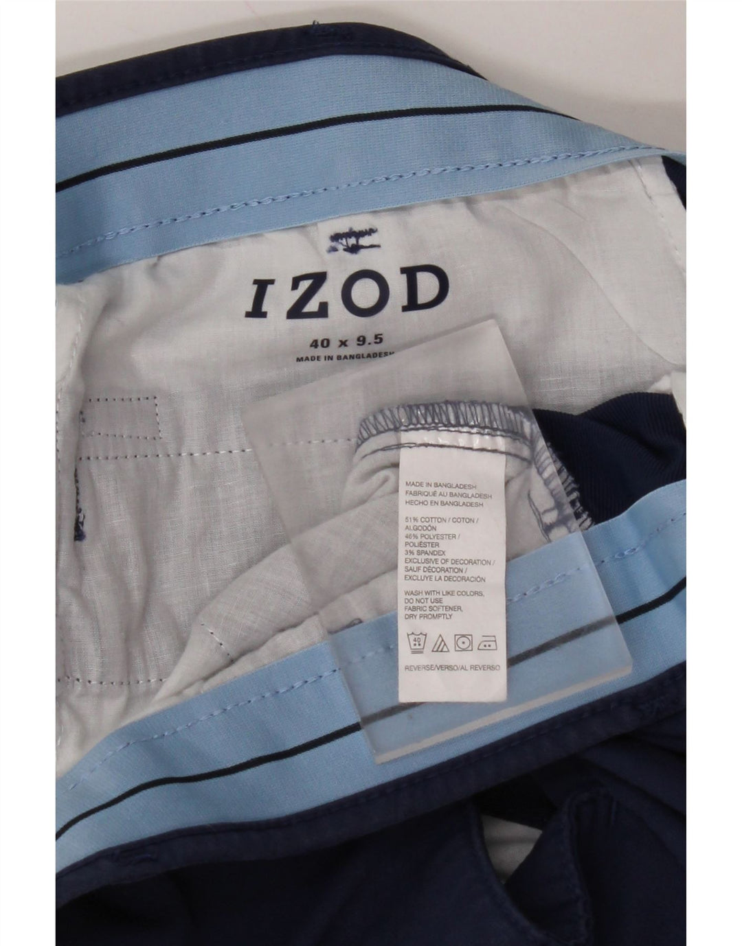 IZOD Chino Shorts til mænd W40 XL Marineblå Bomuld