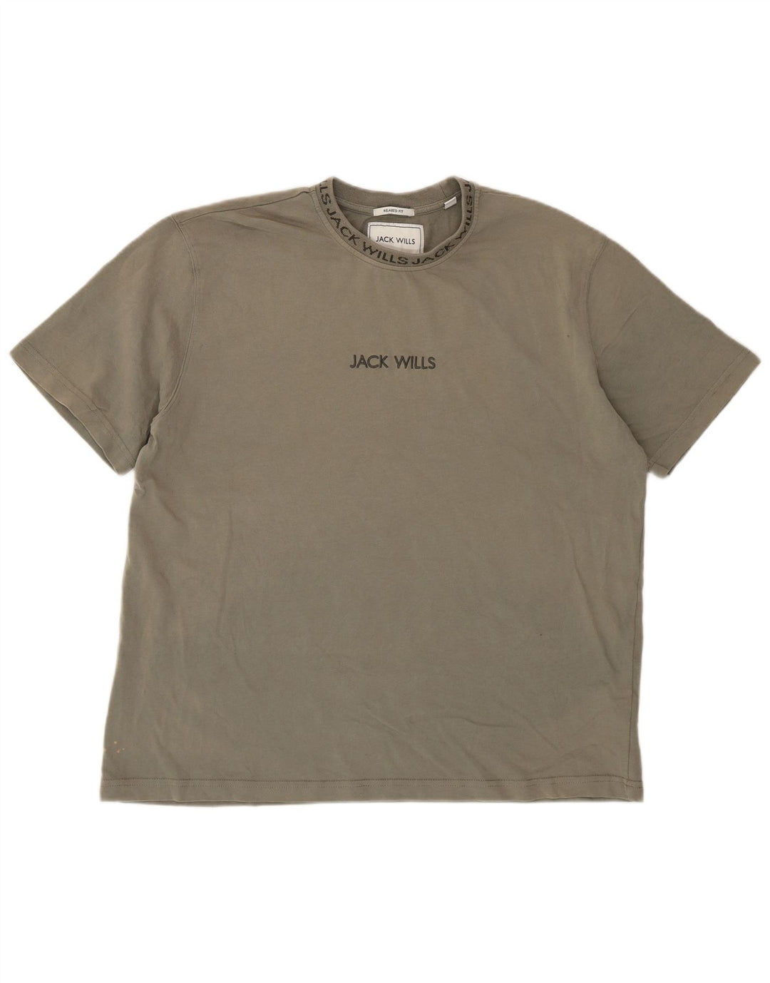 Jack Wills Herre Relaxed Fit T-Shirt Top Medium Khaki Bomuld