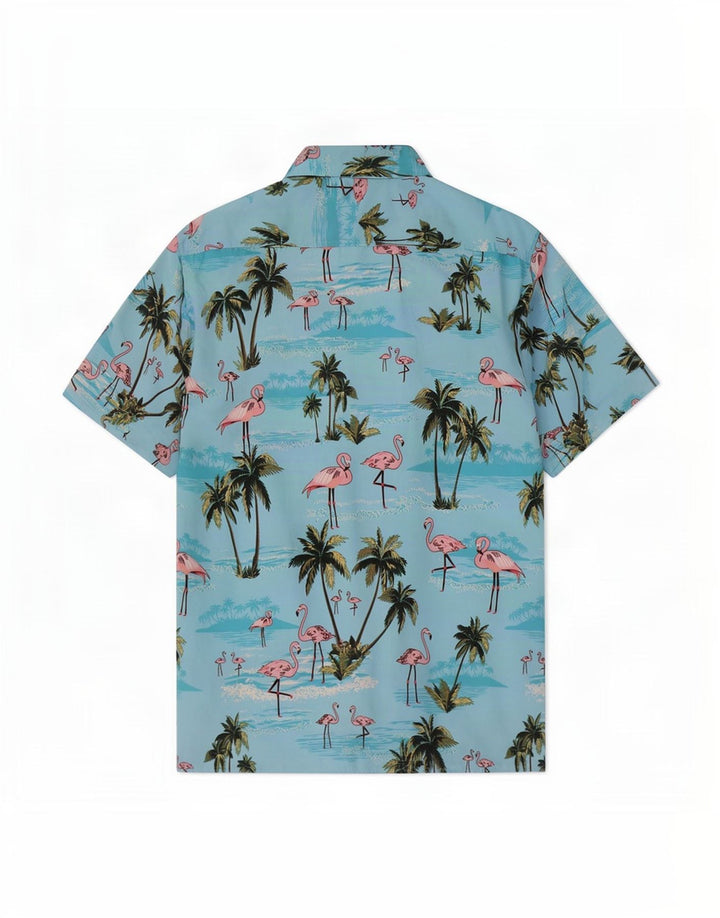 Lowes Herre Hawaii kortærmet skjorte, stor blå