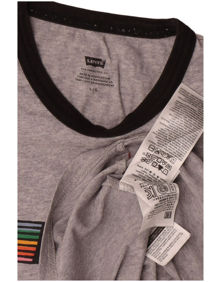 Levi's Herre grafisk T-shirt Top Stor grå flækket bomuld