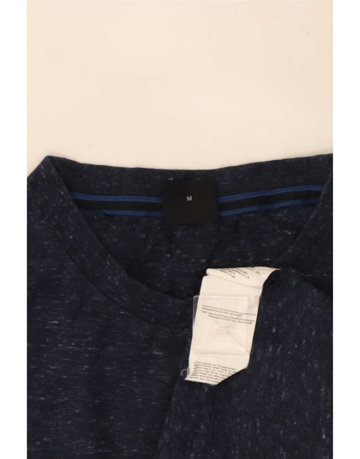 Hugo Boss Herre T-Shirt Top Medium Marineblå Flecked Bomuld