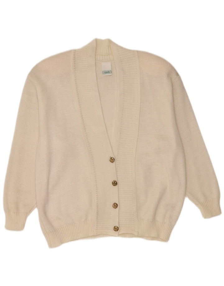 Canda Kvinders Oversized Cardigan Sweater UK 16 Large Off White Akryl